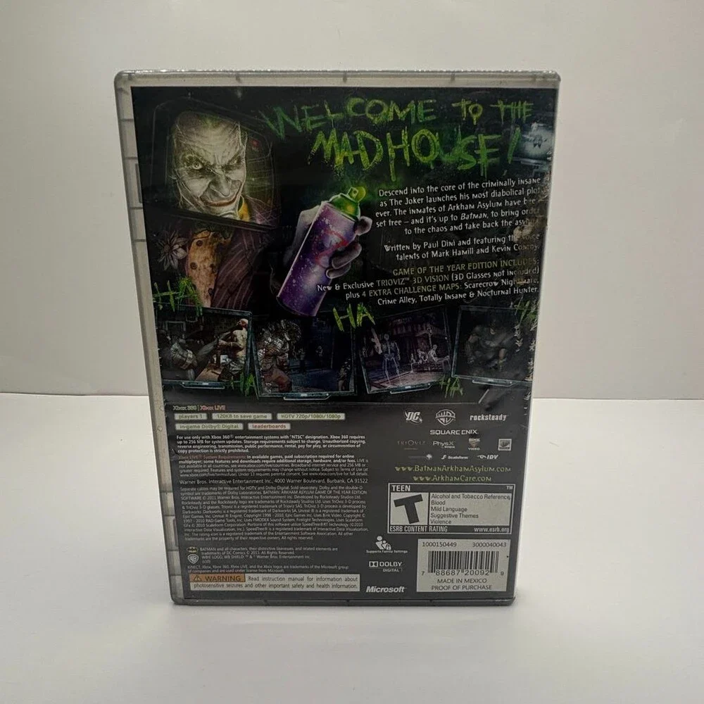 Batman: Arkham Asylum GOTY Platinum Hits (Xbox 360, 2010) Complete W/ Manual